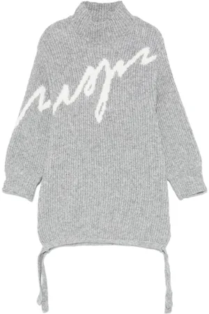 Msgm Strickkleid mit Intarsien-Logo