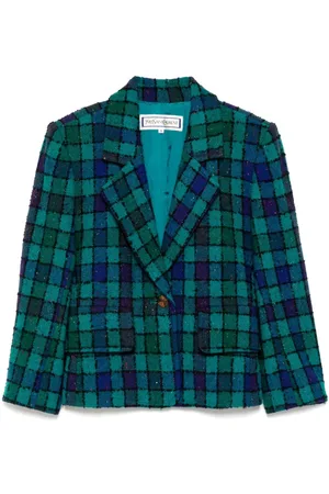 Saint Laurent 1990-2000s einreihige Jacke mit Karomuster