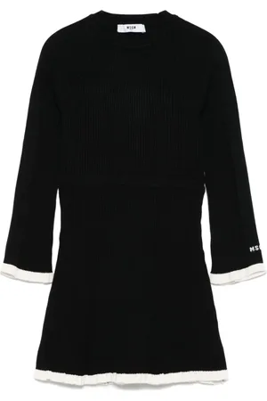 Msgm Geripptes Strickkleid