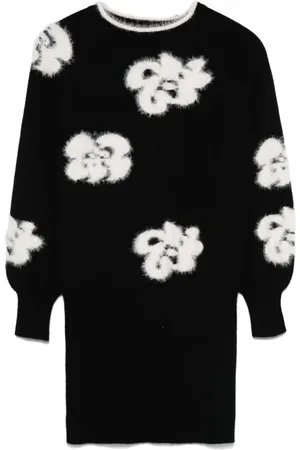 Twin-Set Kleid mit Intarsien-Blumenmuster