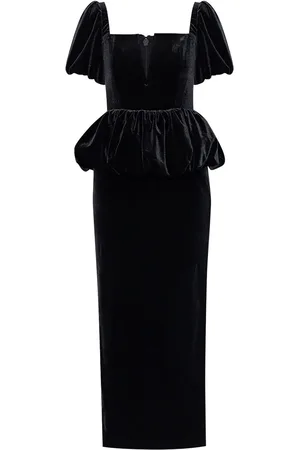 Self-Portrait Samtkleid mit Schößchen