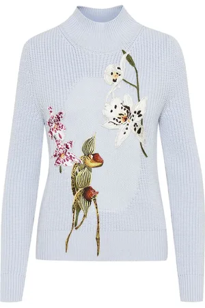Oscar de la Renta Bestickter Pullover