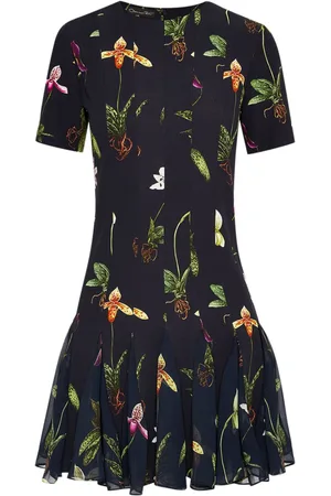 Oscar de la Renta Orchid Minikleid mit Cady-Einsatz