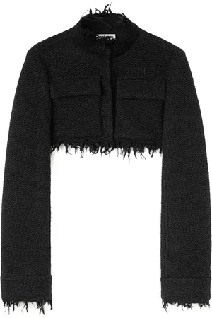 Jil Sander Ausgefranste Cropped-Jacke aus Tweed