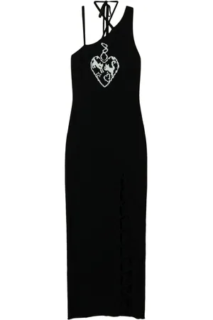 Twin-Set Treeblend Jacquard-Maxikleid aus Garn