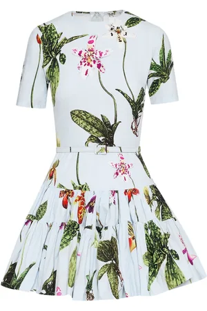 Oscar de la Renta Orchid Minikleid aus Popeline