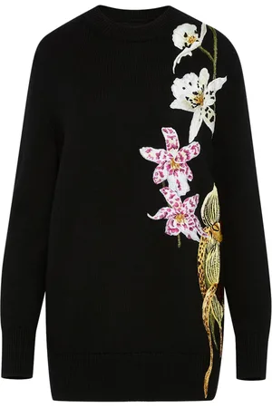 Oscar de la Renta Gehäkelter Orchid Pullover