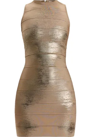 Hervé Léger Minikleid im Metallic-Look