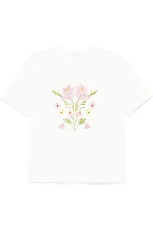 Giambattista Valli T-Shirt mit Blumenstickerei