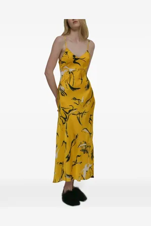 ROSETTA GETTY Camisole-Kleid mit Painted Birds-Print