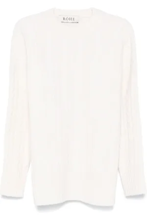 Rohe Pullover mit Zopfmuster