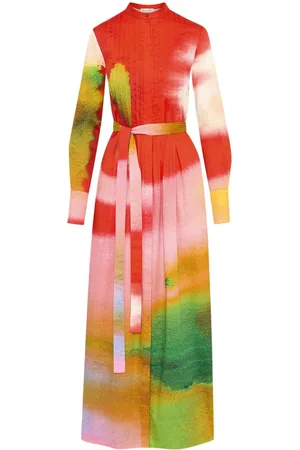 Oscar de la Renta Abstract Watercolor Kaftan