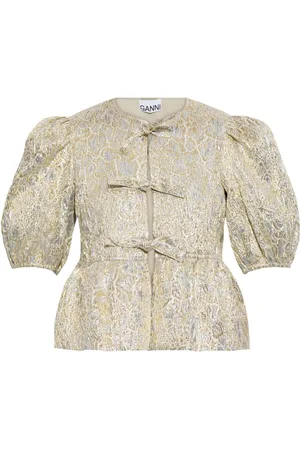 Ganni Bluse mit Lurex-Garn