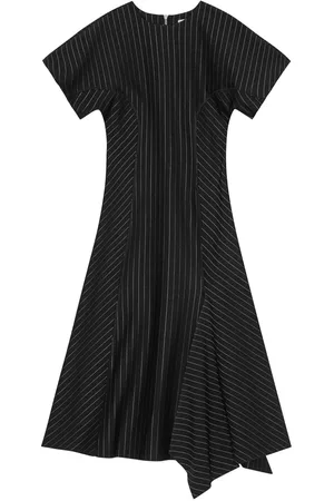 Ganni Gestreiftes Midikleid aus Jersey