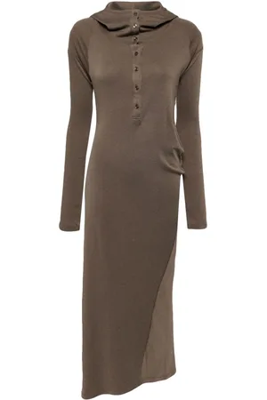 Low Classic Geknöpftes Kapuzenkleid