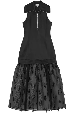 Ganni Midikleid im Layering-Look