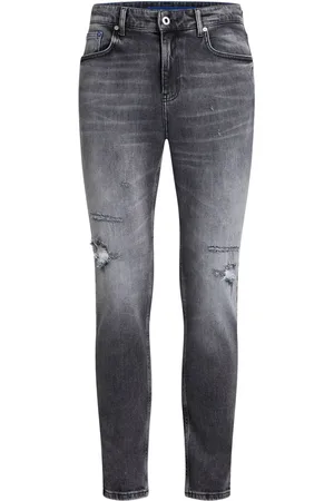 Karl Lagerfeld Gerade Jeans im Distressed-Look mit Logo-Patch