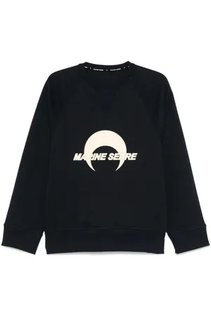 Marine Serre Fleece-Sweatshirt mit Logo-Print