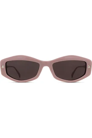 Alexander McQueen Sonnenbrille mit geometrischem Gestell