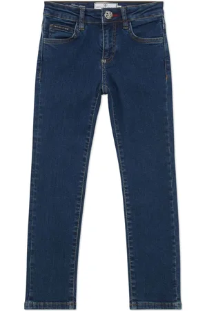Philipp Plein Gerade Five-Pocket-Jeans mit Logo-Patch