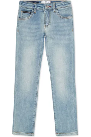 Philipp Plein Gerade Five-Pocket-Jeans mit Logo-Patch