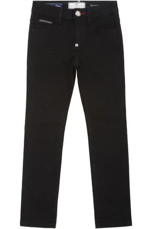Philipp Plein Gerade Five-Pocket-Jeans mit Logo-Patch