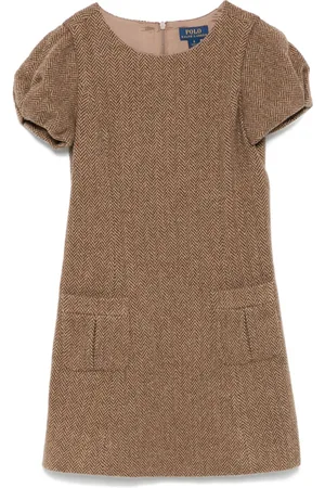 Ralph Lauren Tweed-Kleid mit Fischgrätenmuster
