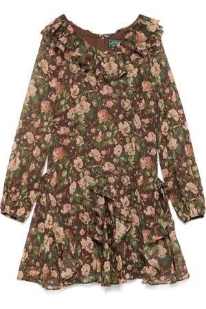 Ralph Lauren Chiffonkleid mit Patchwork-Print