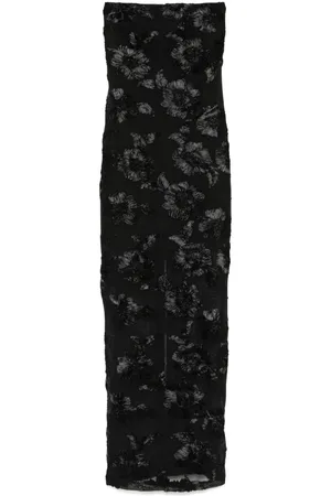 ROTATE Maxikleid mit Blumenstickerei