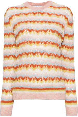 Maison Kitsuné Gestreifter Pullover aus Spitze