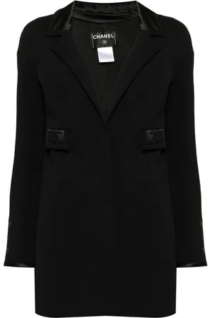 CHANEL 2007 einreihiger Blazer mit Kontrastbesatz