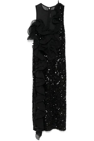 ROTATE Pailletten-Midikleid mit Rüschen