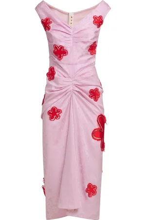 Marni Midikleid mit Blumen-Print