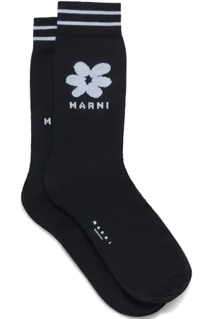 Marni Gestreifte Socken mit Logo-Jacquard