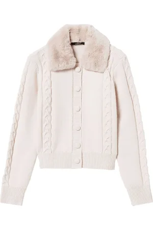 Twin-Set Cardigan mit Kragen aus Faux Fur