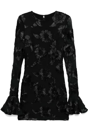 ROTATE Mesh-Minikleid mit Blumenstickerei