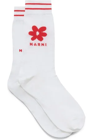 Marni Gestreifte Socken mit Logo-Jacquard