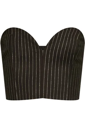 Gestuz Cropped-Lurex-Top mit Nadelstreifen