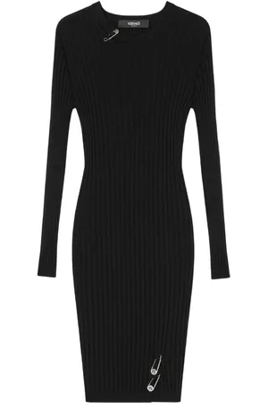 VERSACE Safety Pin Minikleid aus Rippstrick