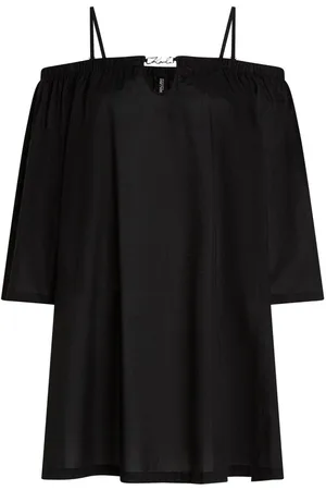 Karl Lagerfeld Signatur semi-transparentes Strandkleid