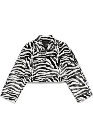 ROTATE Jacke aus Faux Fur mit Zebra-Print