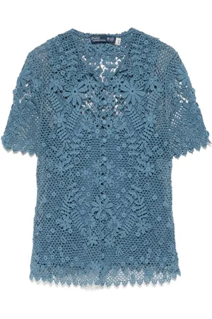 Ralph Lauren Bluse mit Spitzenkragen