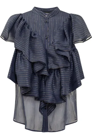 Rochas Bluse mit Metallic-Garn