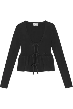 Ganni Cardigan mit Schleifenverschluss
