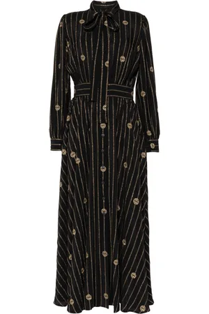 Elie saab Kleid mit Metallic-Nadelstreifen