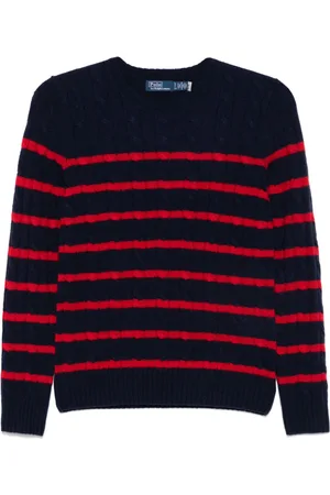 Ralph Lauren Gestreifter Pullover mit Zopfmuster