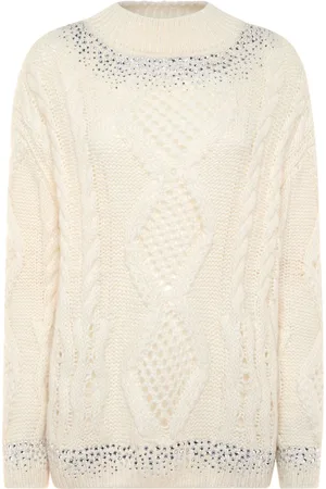 Philipp Plein Strassverzierter Pullover mit Zopfmuster