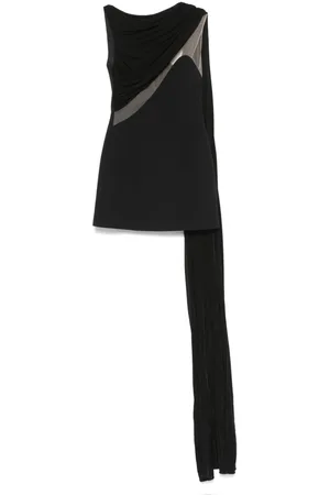 DAVID KOMA Drapiertes Minikleid mit Tülleinsatz