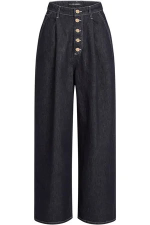 Karl Lagerfeld Geknöpfte Wide-Leg-Jeans