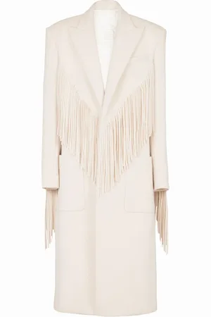 Balmain Langer Mantel mit Fransen